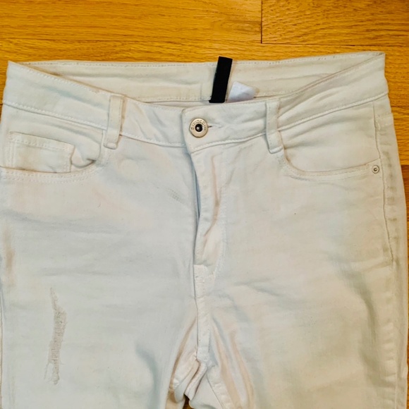 White Distressed Skinny Jeans - Picture 6 of 7